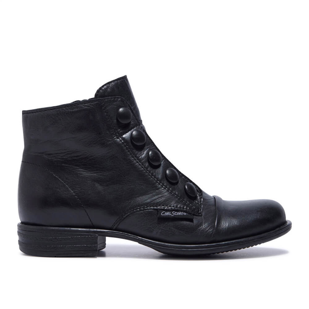 Carl Scarpa Ester Black Leather Ankle Boots